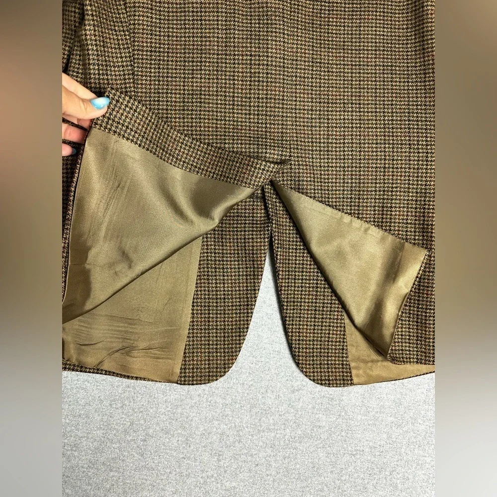 Evan Picone Blazer Mens 43R Houndstooth Wool Elbow‎ Patch Sport Coat Classic